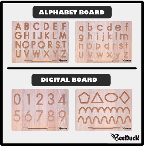 BeeDuck English Capital & Small Alphabet, Numeric and Patten Board ...