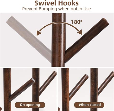 Buy Hosfais Flip Wood Coat Racks, Wall Mounted Sticks Multi Coat Hooks ...
