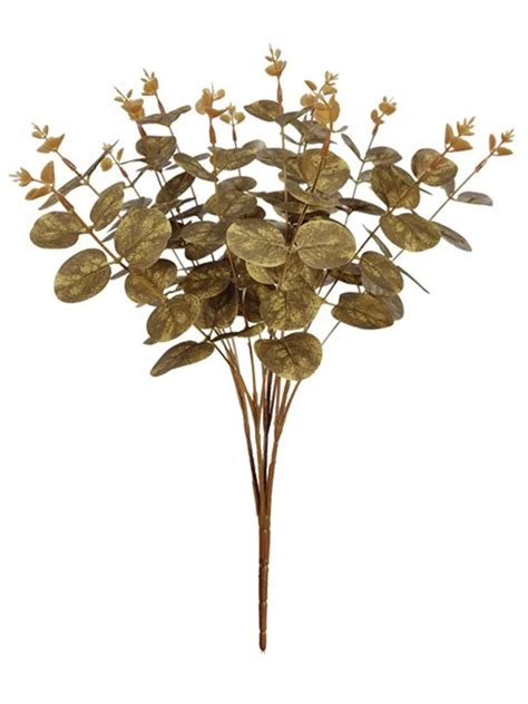 2 Bundles Artificial Eucalyptus Leaves Stems 18.11in Tall with 64 ...