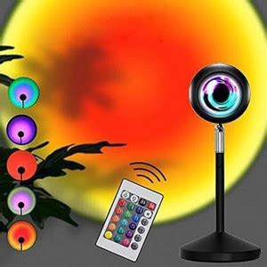 GVJ TARDERS LAMP WITH REMOTE,RGB Color Sunset Lamp Projection Sunset ...