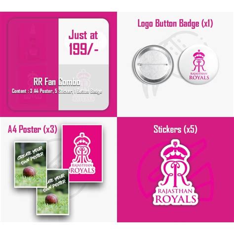 Rajasthan Royals Fan Fever IPL Combo | RR Fan IPL Kit | Print On Click