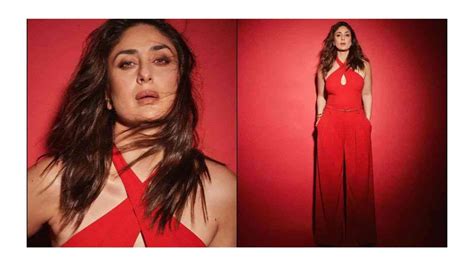 Kareena Kapoor looks ravishing in red jumpsuit; poses with Ranbir ...