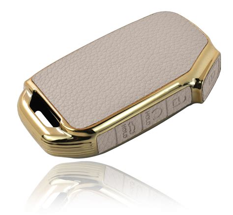JVCV® Premium Soft Gold Border TPU Leather Pattern Key Cover Compatible ...