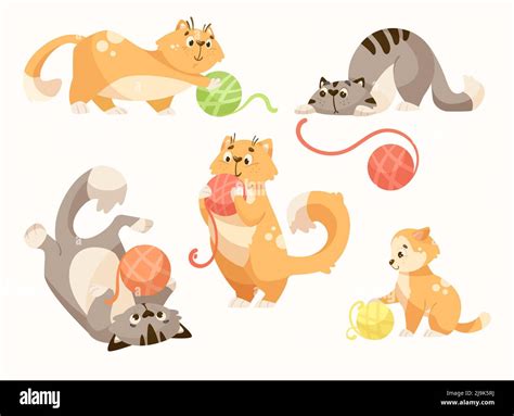 Anime Cats Playing With Yarn