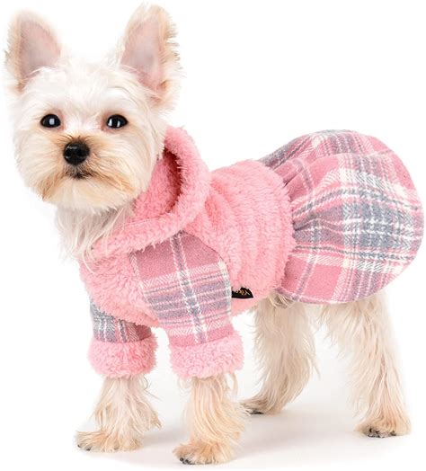 Amazon.com : Small Dog Sweater Dress Winter Warm Clothes for Dogs Girl ...