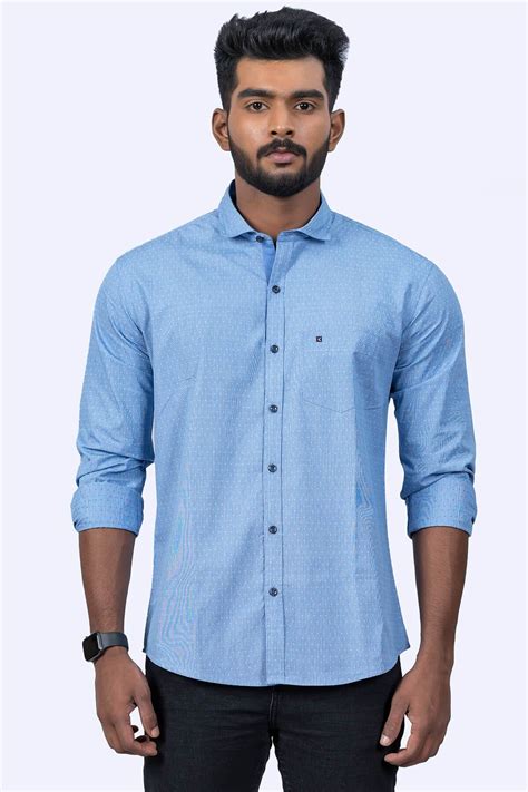 Mens Blue Cotton Shirt – Karlsburg