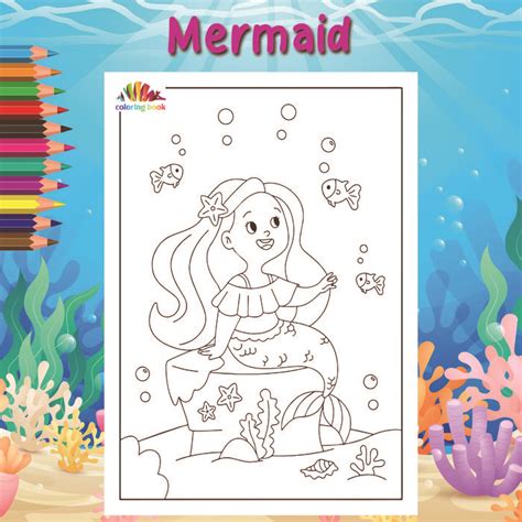 Jual KERTAS MEWARNAI / COLORING / KERTAS GAMBAR / MERMAID - MERMAID6 ...