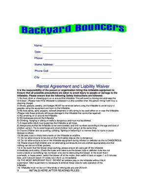 BRental Agreementb And Liability Waiver - Backyard Bouncers ...