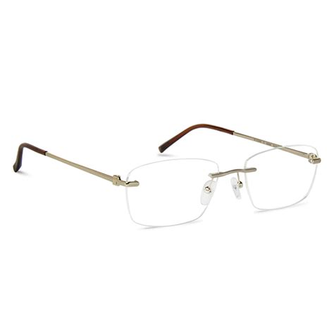 Gold Brown Rimless Rectangle Vincent Chase VC SLEEK STEEL VC E13268-C1 ...