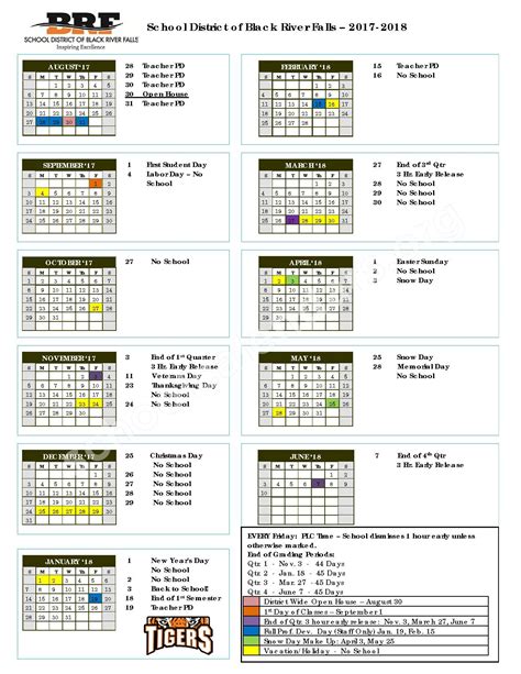 Black River Falls School District Calendars – Black River Falls, WI