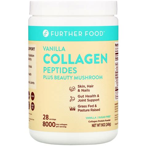 Further Food, Collagen Peptides Plus Beauty Mushroom, Vanilla