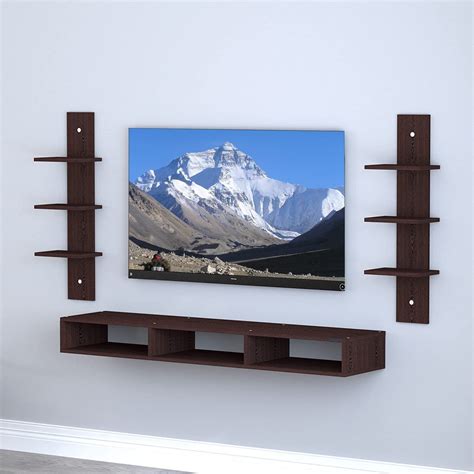 M.A Wooden TV Entertainment Unit with Wall Shelf for Livingroom | Wall ...