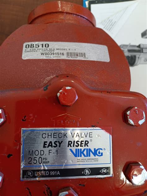 Viking 08510 4" DN100 EZ Easy Riser Check Valve Model F-1 300 PSI | eBay