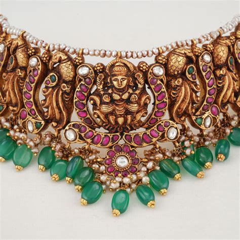 Gold Plated Silver Deep Nagas Necklace | Gold Plated Silver Short ...