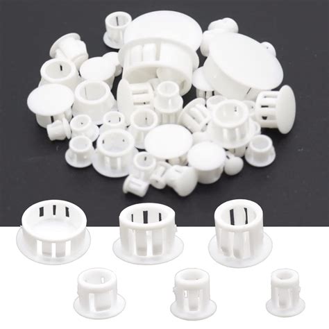 Joyangy 6 Sizes White Plastic Hole Plugs Door Screw Cover Hole Plug ...