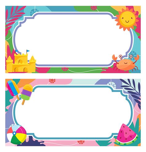 Summer Tag - 10 Free PDF Printables | Printablee | Printables free kids, Nametags for kids ...