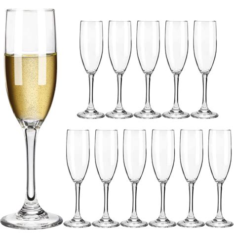 Amazon.com | HAKEEMI Champagne Flutes Set of 12, 6 oz Classic Champagne ...