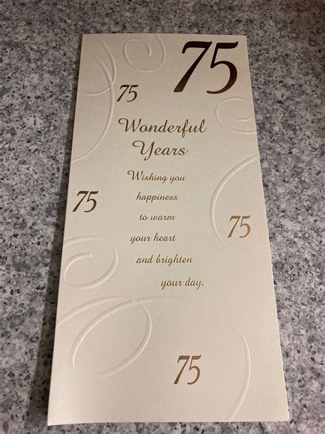 Happy 75th Birthday Large Greetings Card - Etsy