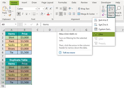 Filter Command in Excel 的图像结果