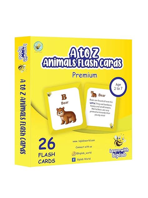 Buy Biplob the Bumblebee Flash Cards for Kids | A to Z Animals Flash ...