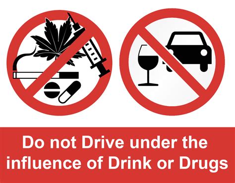 Do Not Drive Under Influence of Drugs or Alcohol Notice Sign Decal ...