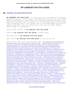 Fillable Online Hp Laserjet 3015 Fax Guide. Hp Laserjet 3015 Fax Guide ...