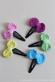 Crochet Hair Bows by How To Make A Mini Crocheted Bow Hair Clip Crochet Hair Bows