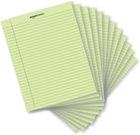 AmazonBasics Wide Ruled 10.5x8.5 - Inch 50-Sheet Lined Writing Note Pad ...