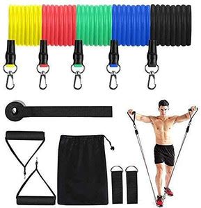 Fitness Scout Resistant Tube Set of 5 Latex Rope Stretching Toning Home ...