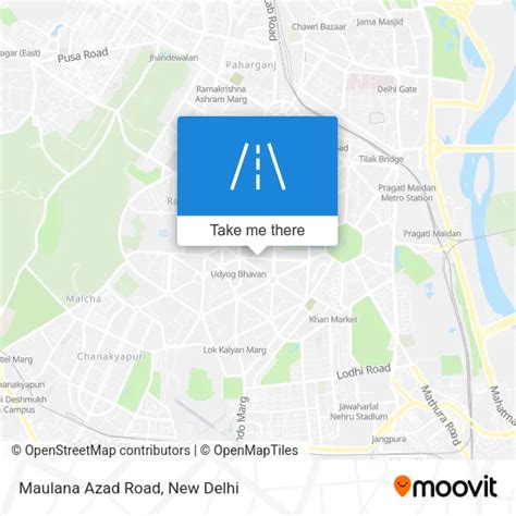How to get to Maulana Azad Road, Delhi by bus, metro or train?