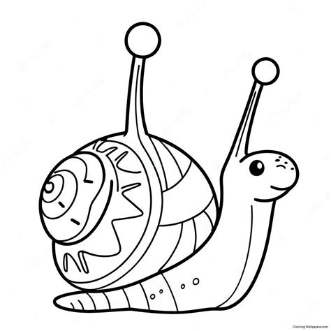 Cute Cartoon Snail Coloring Page (8511-6816)