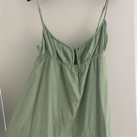 Princess polly, green floaty summer mini dress,... - Depop