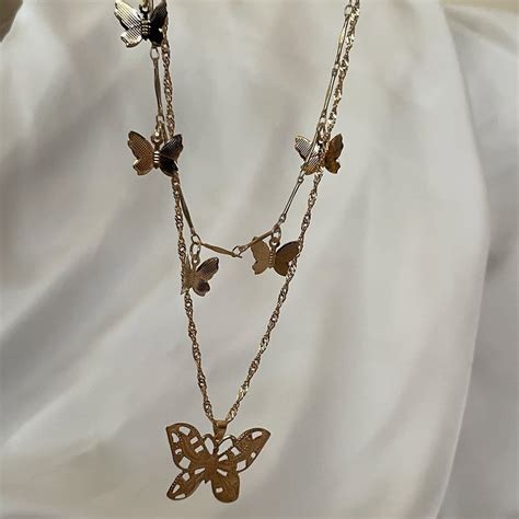Gold butterfly necklace - Wingz