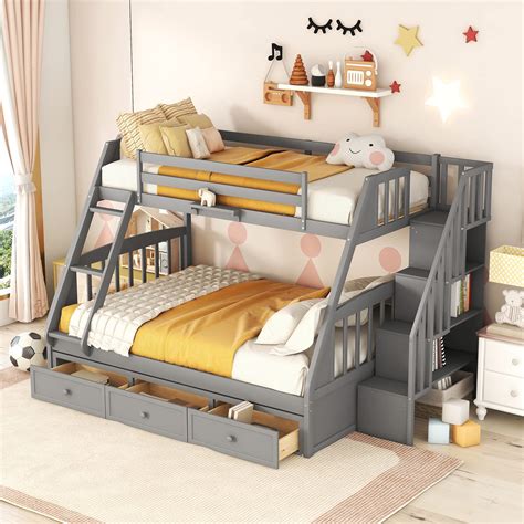 Wood bunk bed full over twin online