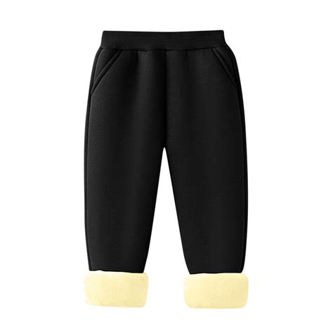 Ashirexll Kids Fleece Lined Sweatpants Winter Pants Solid Color ...
