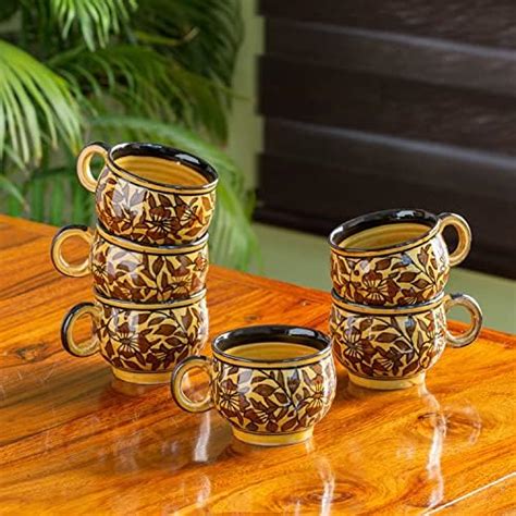 Buy ExclusiveLane Ceramic Mugs Ceramic Cups Set for Tea of 6 Chai Tea ...