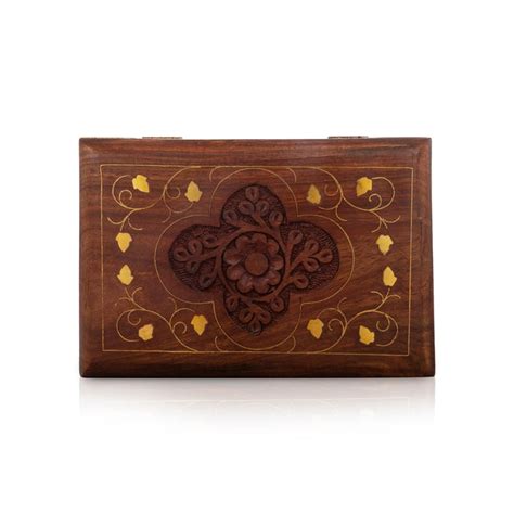 Giri - Fancy Wooden Box | Carved Leaf Design | Decorative Wooden Boxes