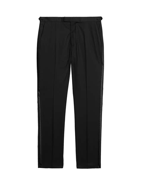 Buy Slim Fit Stretch Tuxedo Trousers at Marks & Spencer