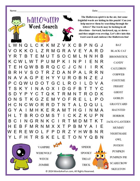 Halloween Coloring Word Search