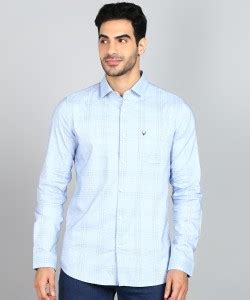 Allen Solly Men Checkered Casual Blue Shirt - Buy Allen Solly Men ...