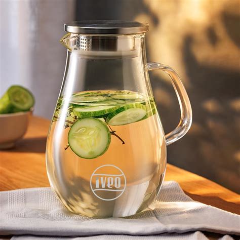 Borosilicate Glass Jug by iveo, Water, Juice, Detox Making Glass Jug ...