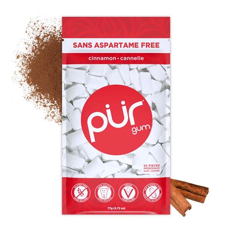 Pur Gumsugar Free Chewing Gum 100 Xylitol Vegan Aspartame Free ...