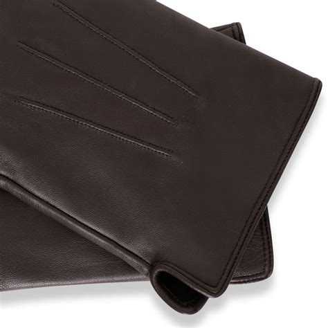 Men's Minimal Brown Sheep Leather Gloves - Barneys Originals