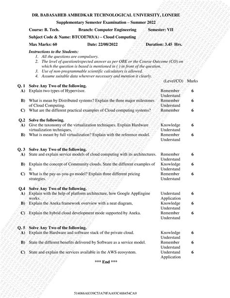 Cloud computing - DR. BABASAHEB AMBEDKAR TECHNOLOGICAL UNIVERSITY ...