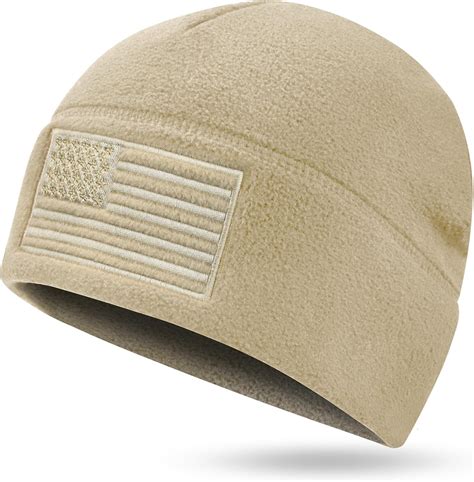 American Flag Fleece Watch Cap, USA Multi-Season Army Military Tactical ...