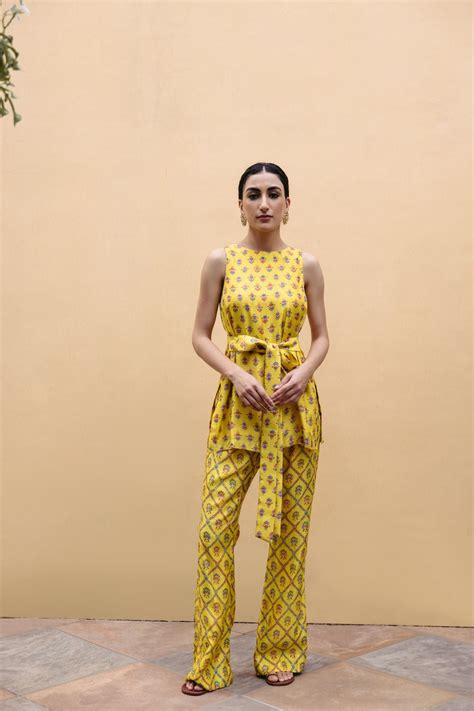 Shop Women's Sunshine Yellow Co-ord Set | Drishti & Zahabia