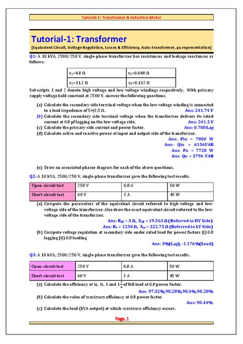 Transformer Induction Motor Analysis: Equivalent Circuit & Efficiency ...