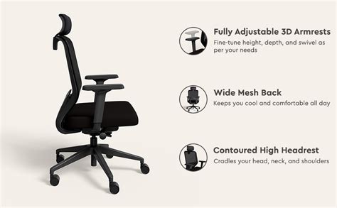 GODREJ INTERIO Greta 2.0 Mesh Wide Back Ergonomic Office Chair/Study ...
