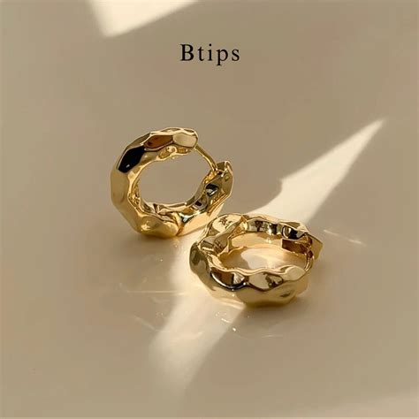 Btips Simplicity Luxury Classic Hoop Earring Gold | LINE SHOPPING