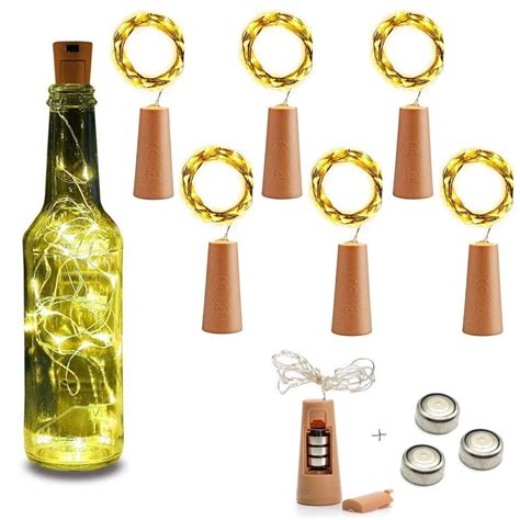 Buy HIMSEAS 20 LED Wine Bottle Cork Lights Copper Wire String Lights ...